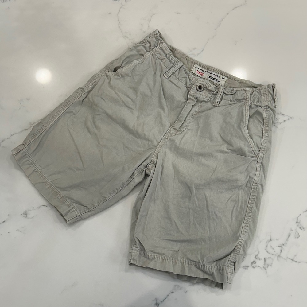 American Eagle Khaki Shorts Mens 30 Classic Fit Casual Everyday Summer Comfort‎